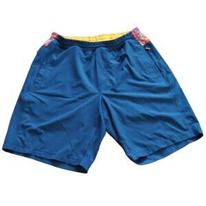 Birddog Boom Large Blue and Orange Tropical Pattern Shorts